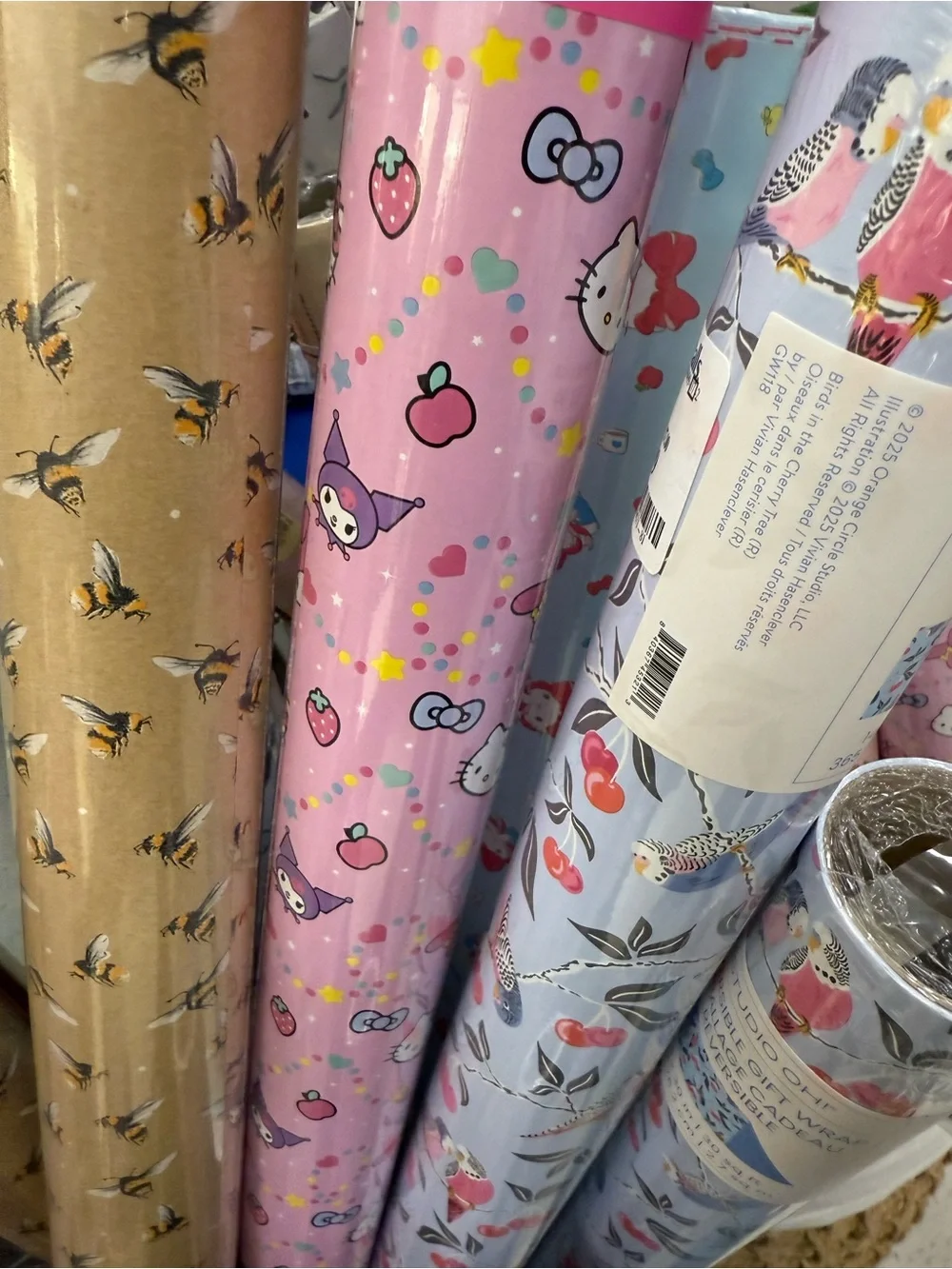 Hello Kitty Pink Gift Wrap Roll with Character Print